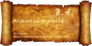 Miskovity Arisztid névjegykártya